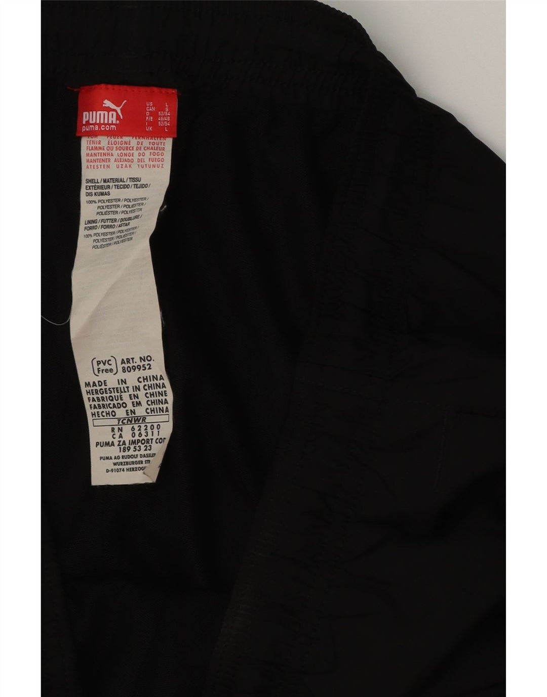 PUMA Mens Capri Tracksuit Trousers Large  Black Polyester
