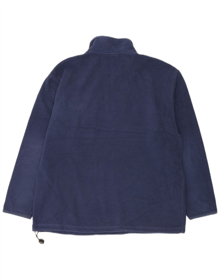Marks & Spencer Mens Blue Harbour Zip Neck Fleece Jumper Medium Navy Blue