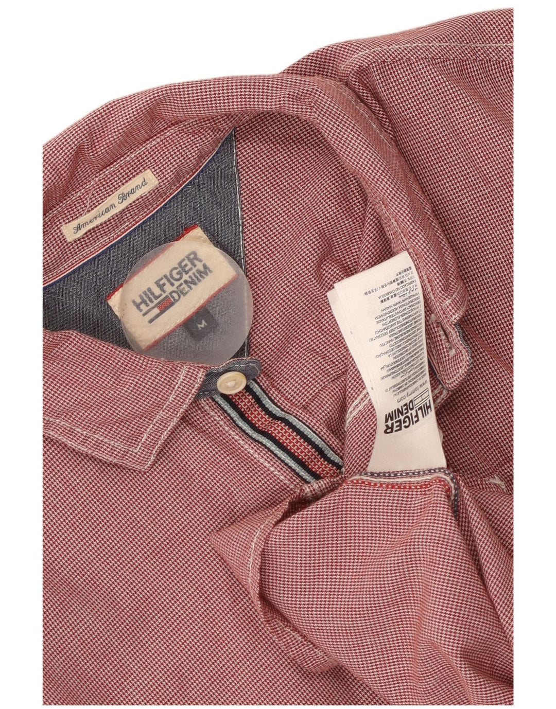Tommy Hilfiger Chemise Homme Rouge Moyen Pied-de-Poule Coton