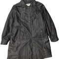 VINTAGE Womens Oversized Leather Coat UK 14 Medium Black Leather Vintage Vintage and Second-Hand Vintage from Messina Hembry 