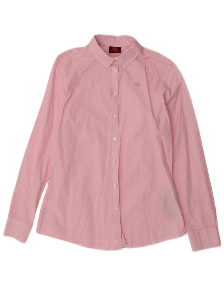 KAPPA Womens Shirt UK 10 Small Pink Check Cotton