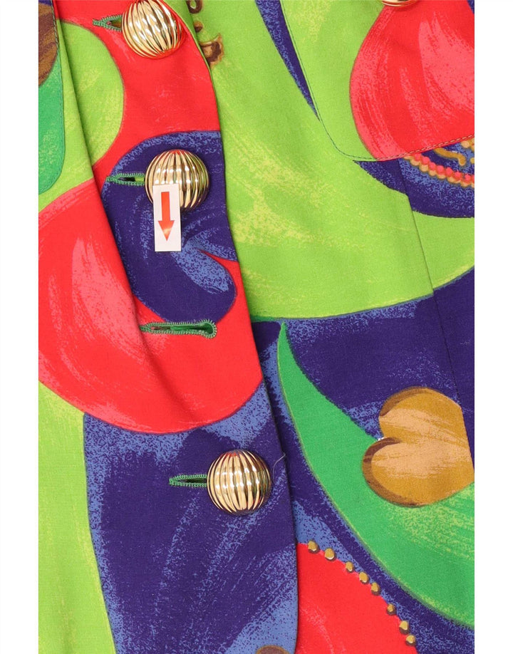 Giacca blazer vintage da donna IT 42 Patchwork medio multicolore