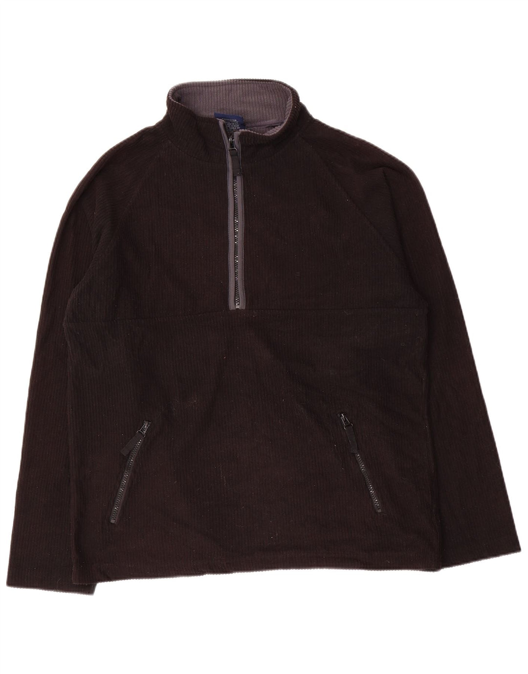 Marks & Spencer Mens Blue Harbour Zip Neck Fleece Jumper Small Black
