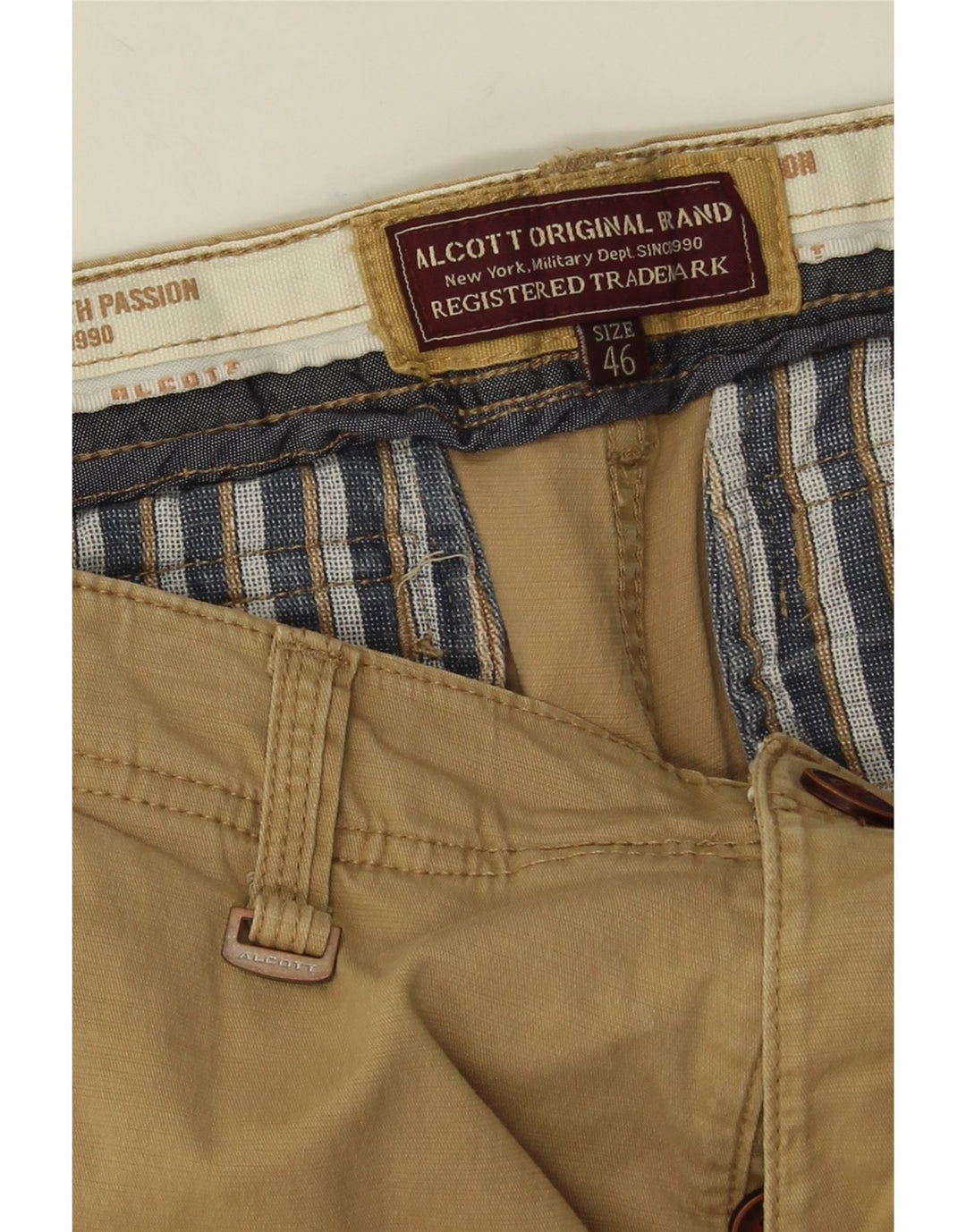 Alcott Mens Cargo Shorts IT 46 Small W34 Beige Cotton