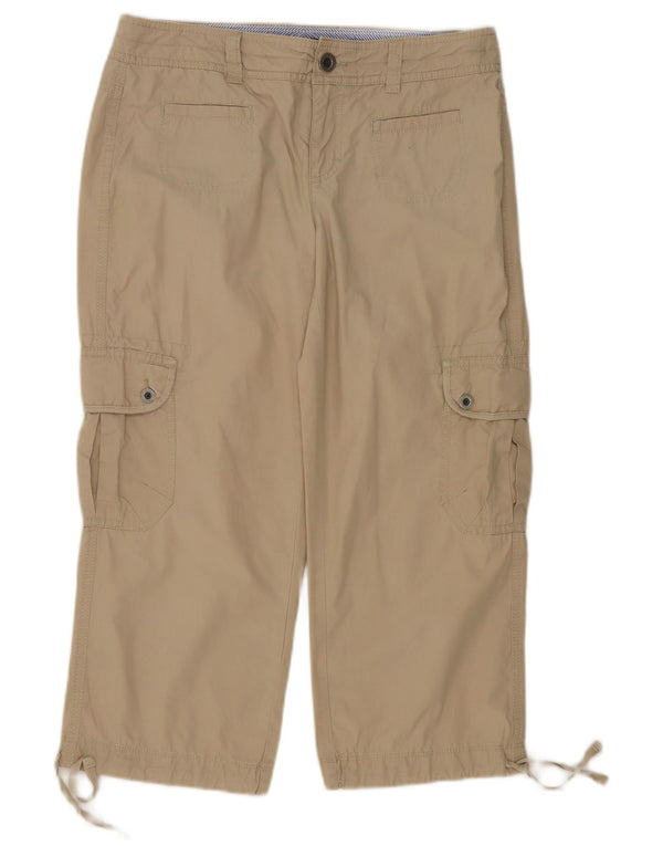 Tommy Hilfiger Damen Crop Cargohose US 6 Medium W32 L24 Beige Baumwolle