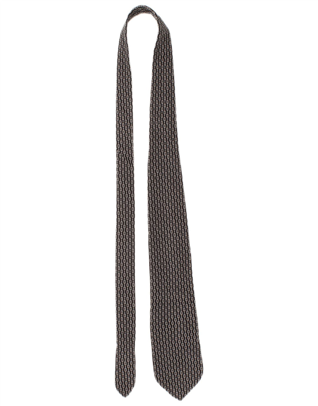 Dolce & Gabbana Mens Tie One Size Black Geometric Silk Classic