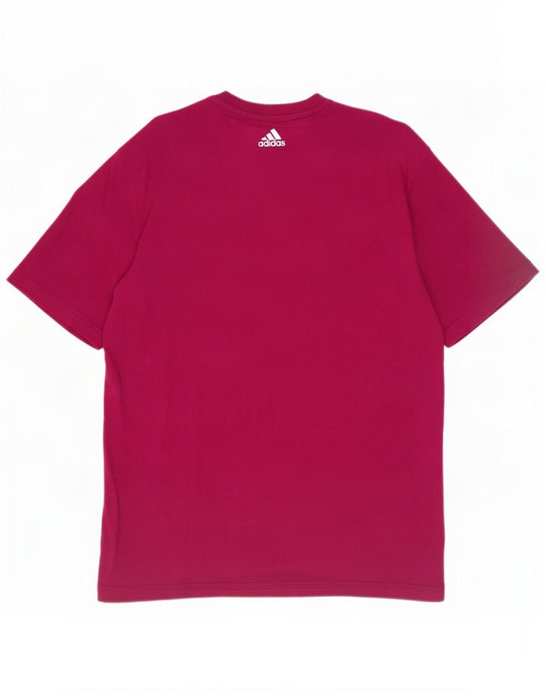 T-shirt grafica da uomo Adidas Top in cotone bordeaux medio