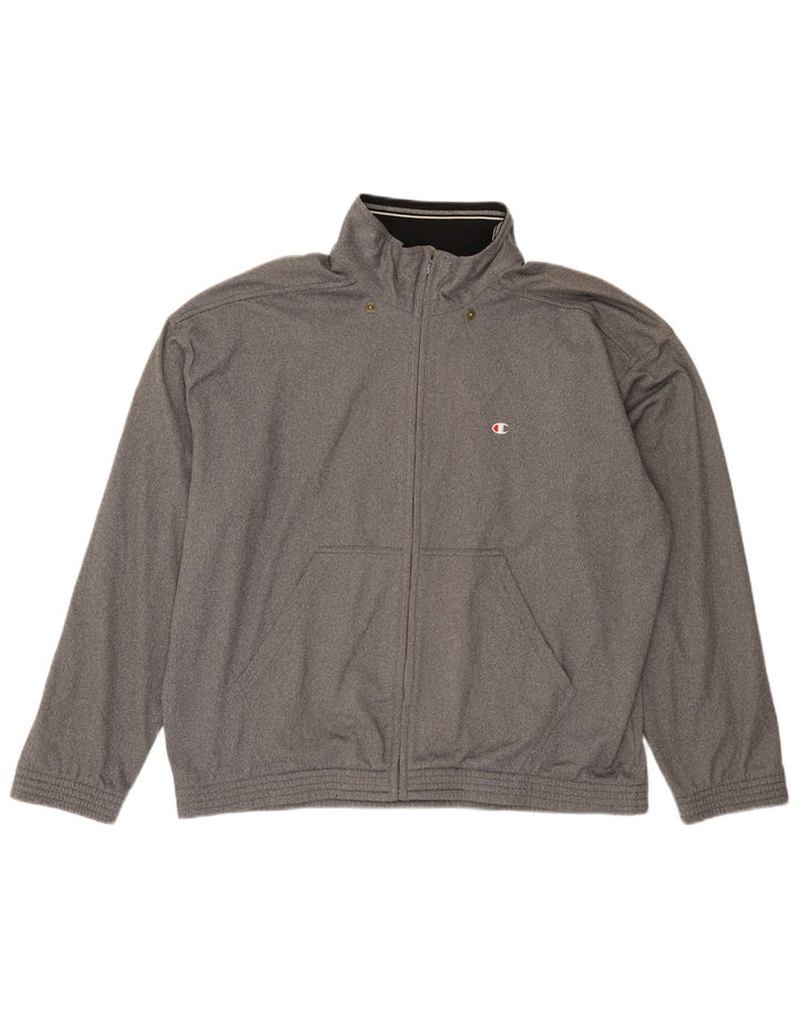 CHAMPION Giacca da tuta da uomo vestibilità ampia, grande in poliestere grigio