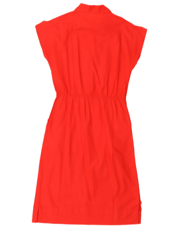 Vintage Damen Basic Kleid UK 12 Mittelrot