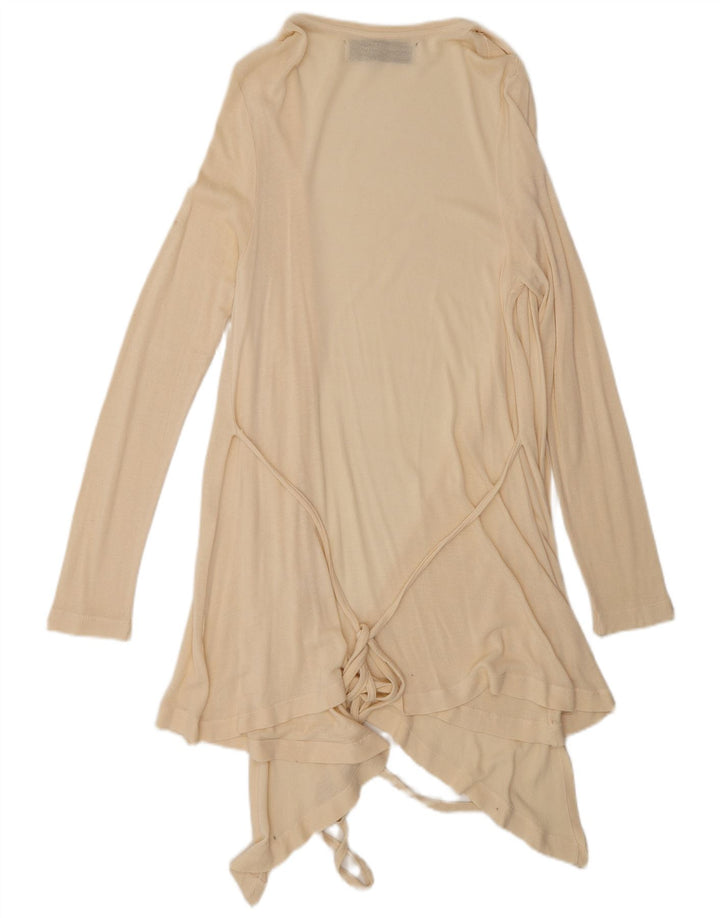Zara Womens Longline Cardigan Sweater UK 12 Medium Beige