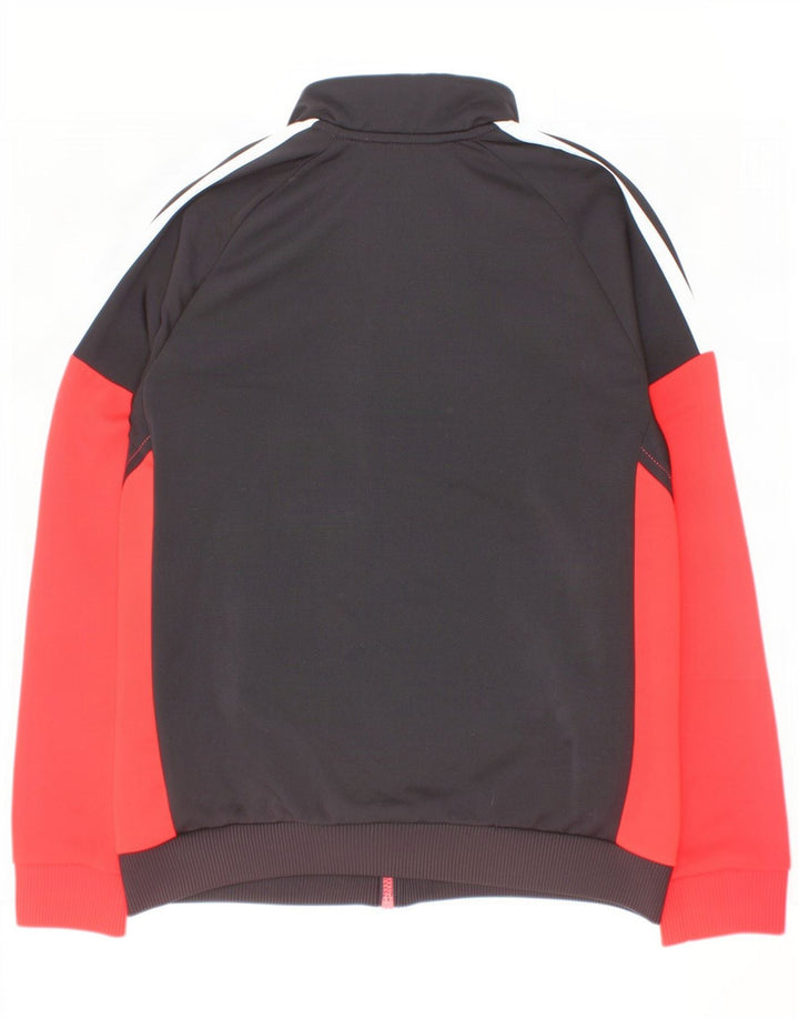 Adidas Boys tréningruha felső kabát 11-12 éves piros Colourblock poliészter