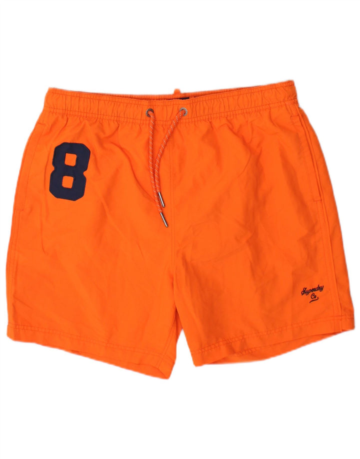 Męskie spodenki kąpielowe Superdry Graphic, duże, pomarańczowe, poliester