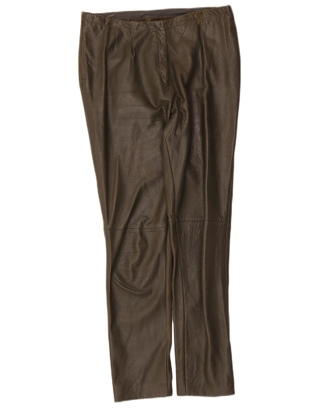 Pantalones de cuero vintage para mujer W32 L29 Caqui