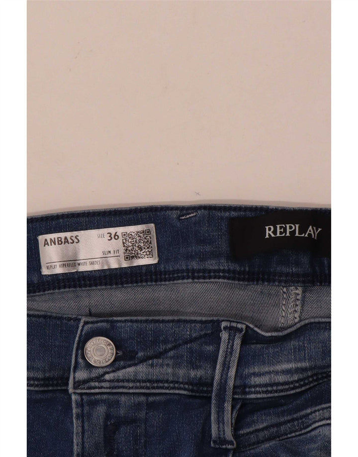 Replay Mens Anbass Slim Jeans W36 L34 Blue