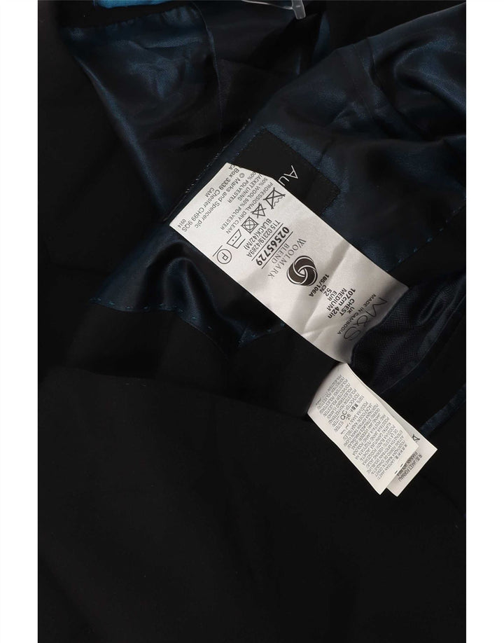 Giacca blazer a 2 bottoni Marks & Spencer da uomo UK 42 grande lana nera