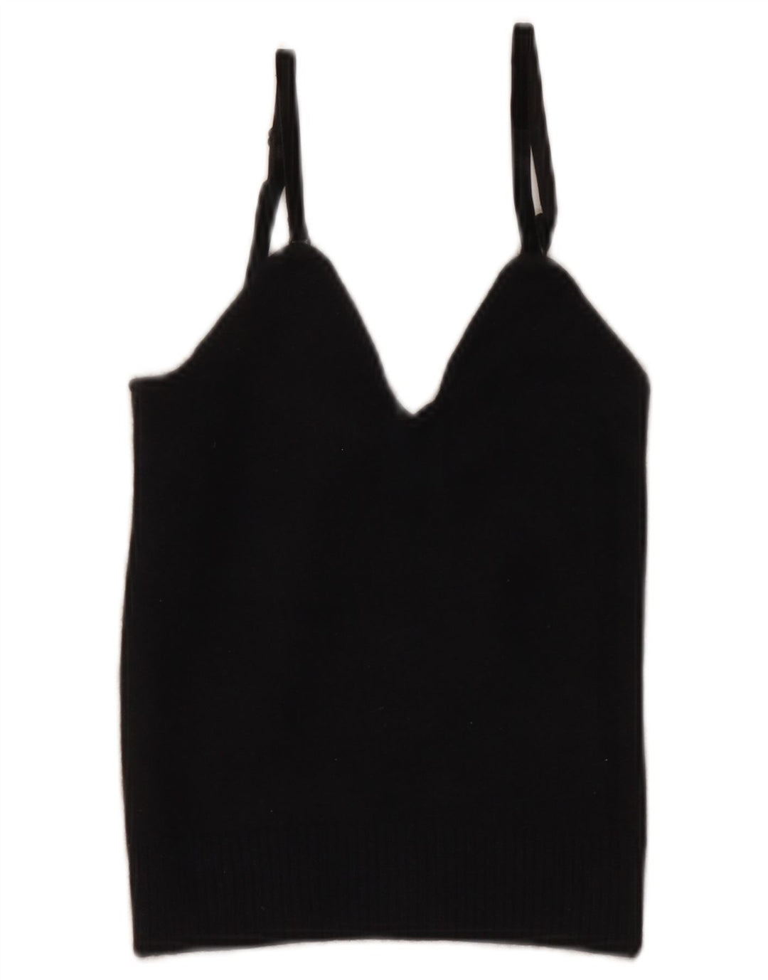 Emporio Armani Womens Crop Cami Top IT 40 Small Navy Blue Wool