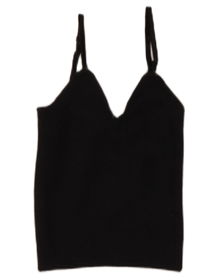 Emporio Armani Womens Crop Cami Top IT 40 Small Navy Blue Wool