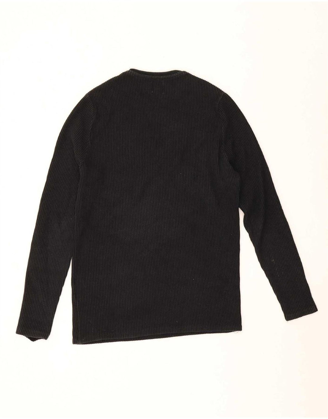 Zara Mens Top Long Sleeve Small Black Cotton