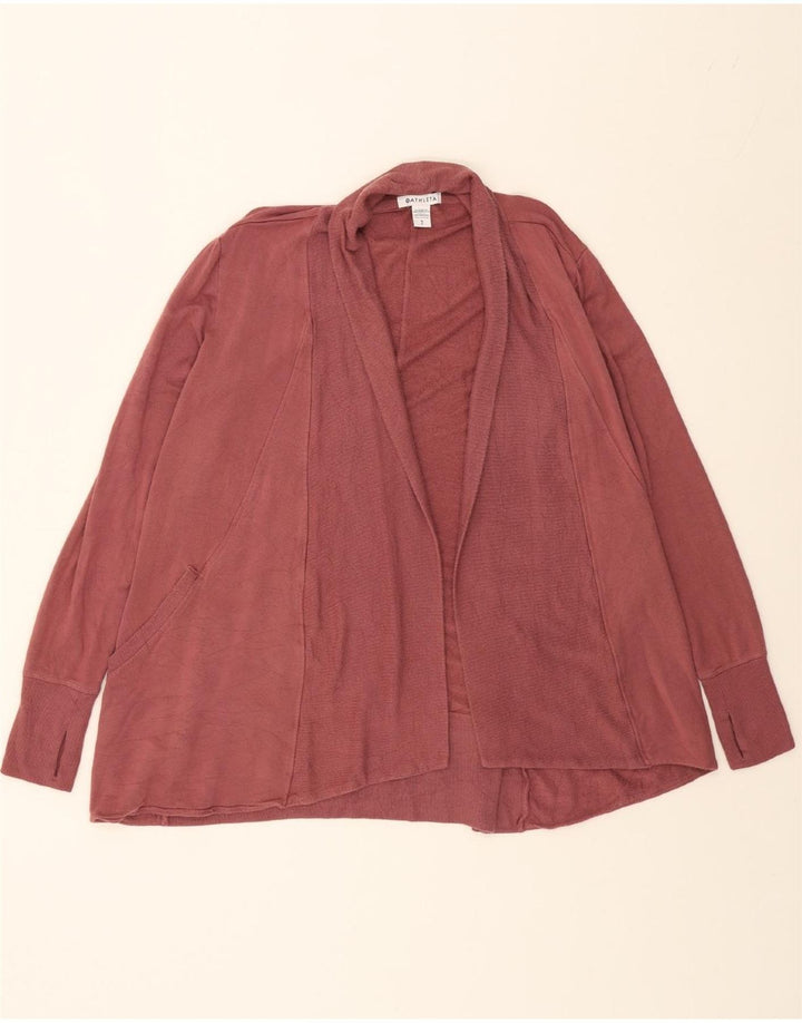ATHLETA Womens Longline Open Cardigan Sweater UK 10 Small Maroon Modal Vintage Athleta and Second-Hand Athleta from Messina Hembry 