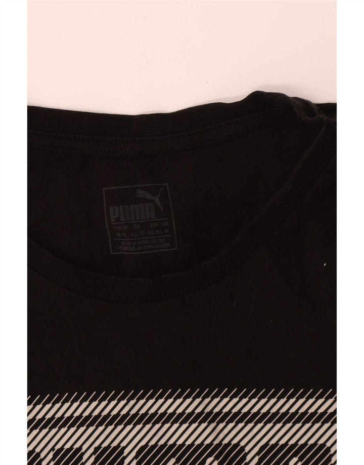 Puma Mens Graphic T-Shirt Top Medium Black Cotton
