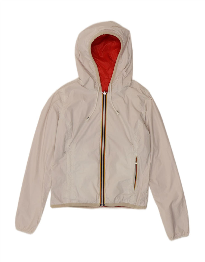 Giubbotto Reversibile Bambina K-Way con Cappuccio 8-9 Anni Rosso in Poliammide