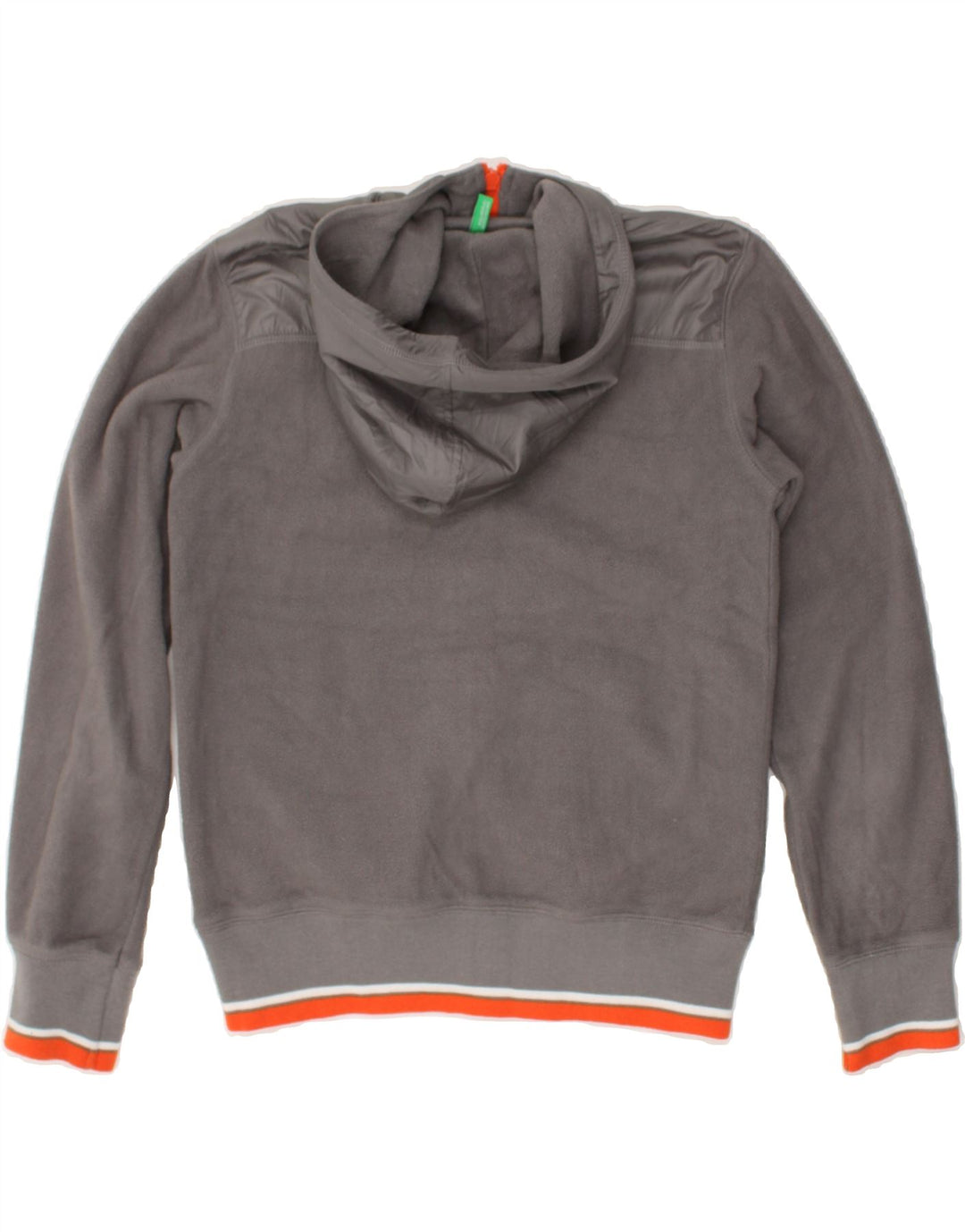 BENETTON Boys Graphic Hooded Fleece Jacket 13-14 Years Grey Polyester | Vintage Benetton | Thrift | Second-Hand Benetton | Used Clothing | Messina Hembry 