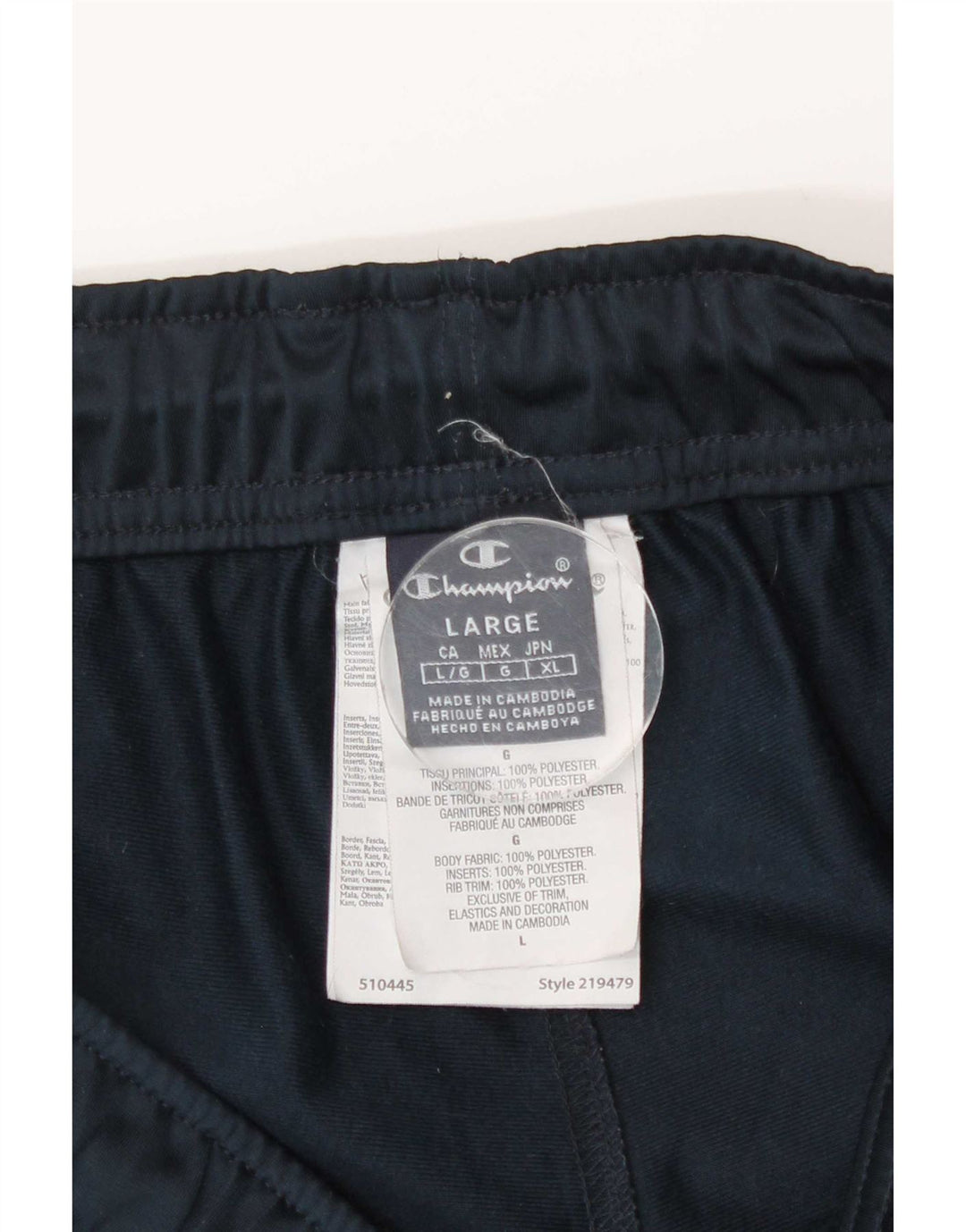 Pantaloni da tuta da uomo Champion, pantaloni da jogging, grandi, in poliestere blu navy
