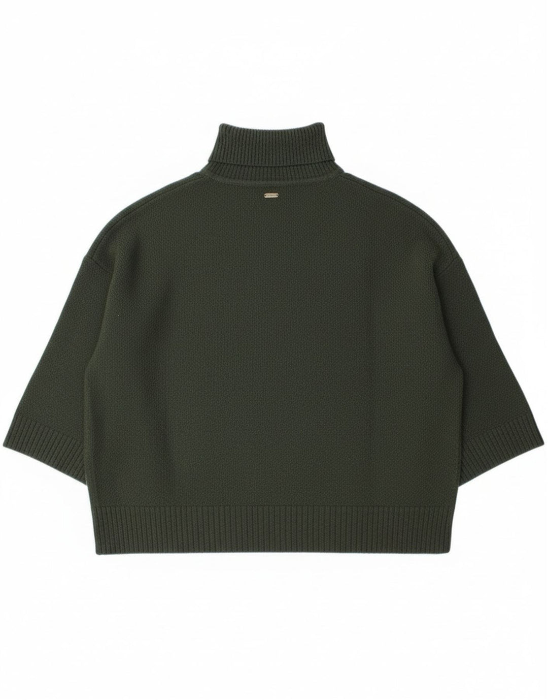 Barbour Womens Burne Cape Roll Neck Jumper Sweater UK 14 Medium Green Wool