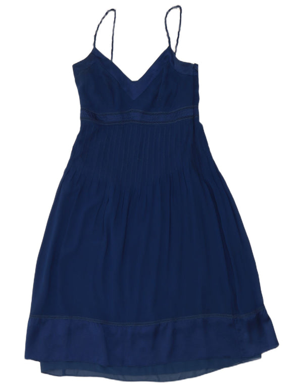 Karen Millen Womens Sundress UK 10 Small Navy Blue Silk