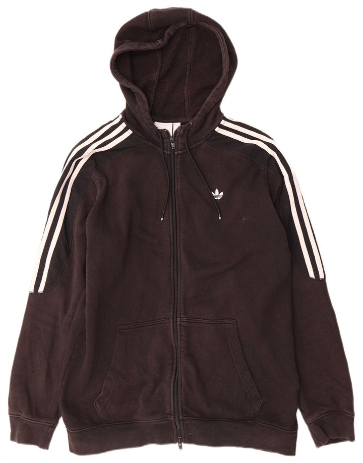 Adidas Mens Zip Hoodie Sweater Medium Black Cotton
