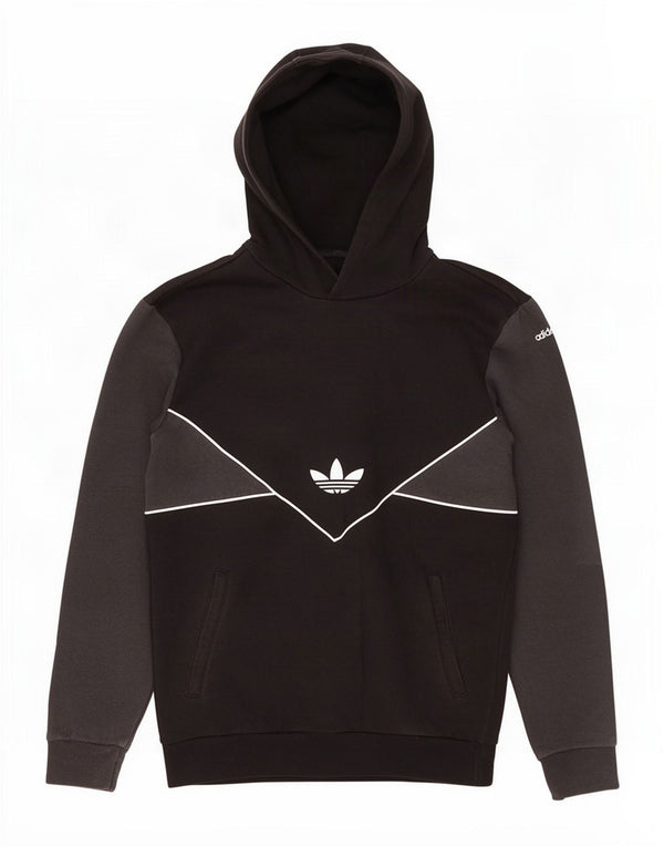 Felpa con cappuccio da uomo Adidas Small in cotone color block nero