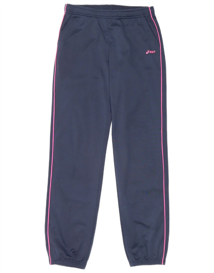 Asics Pantalon de survêtement pour femme Joggers UK 12 Bleu marine moyen Polyester