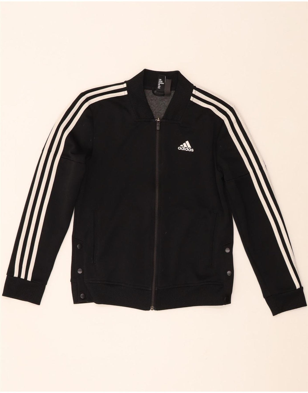 Adidas Womens Tracksuit Top Jacket UK 8/10 Small Black Colourblock