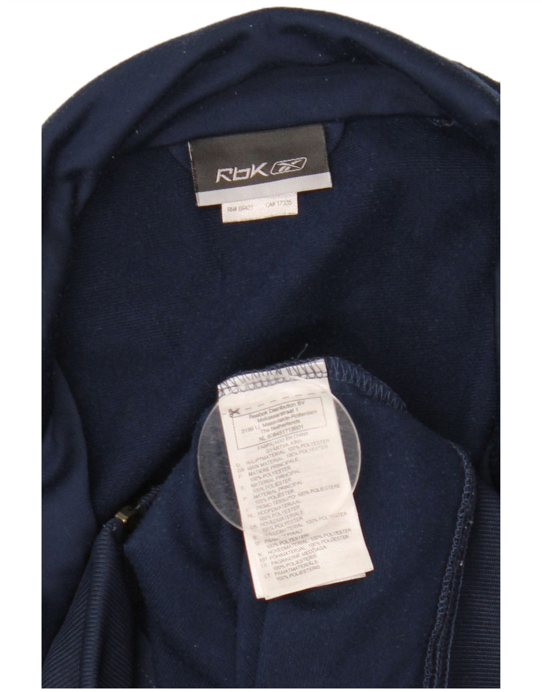 Reebok Herren-Trainingsanzug-Oberteil, Jacke, Größe S, Marineblau, Farbblock-Polyester