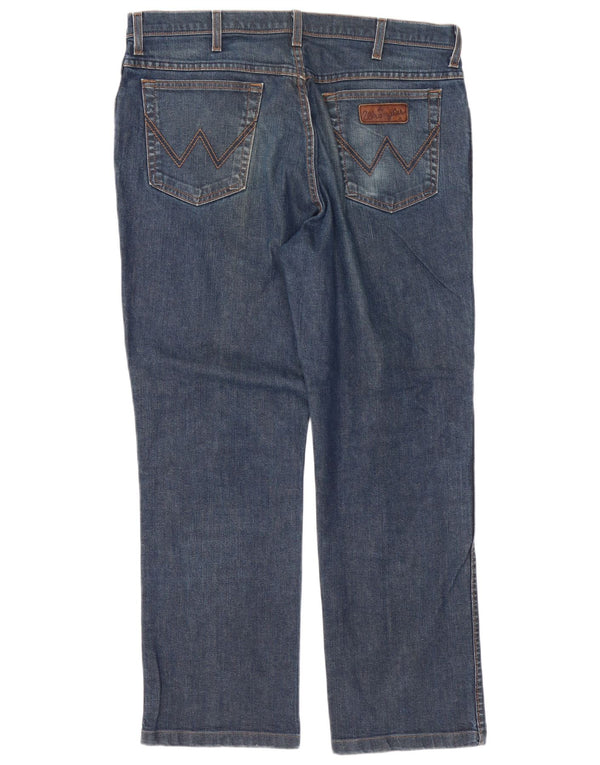 Wrangler Herre Texas Stretch Straight Jeans W38 L29 Blå Bomuld