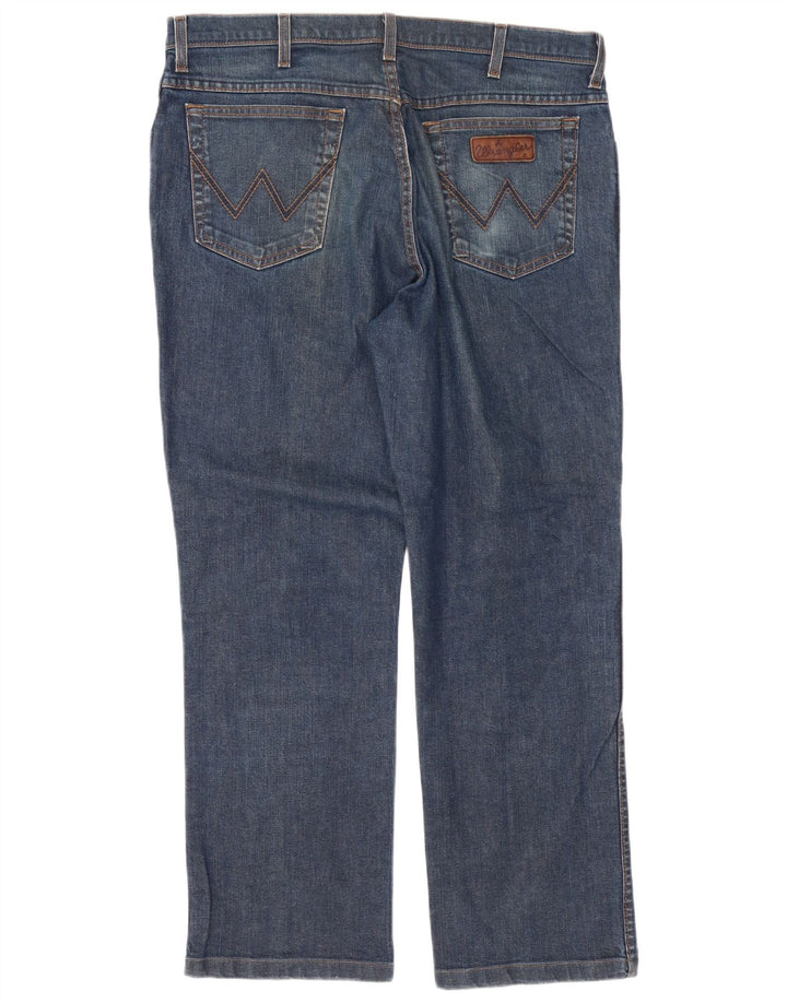 Wrangler Mens Texas Stretch Straight Jeans W38 L29 Blue Cotton