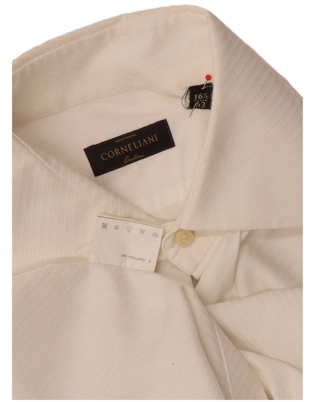 Corneliani Herreskjorte str. 42 16 1/2 Stor Hvid Bomuld