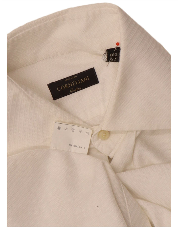 Corneliani Herreskjorte str. 42 16 1/2 Stor Hvid Bomuld