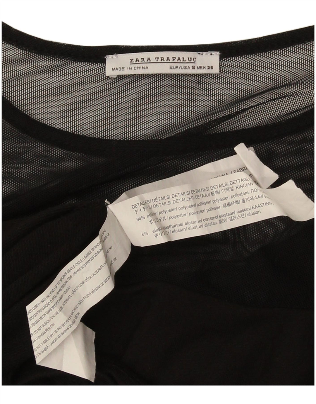 Женское платье прямого кроя Zara UK 10, маленькое черное полиэстер с длинными рукавами