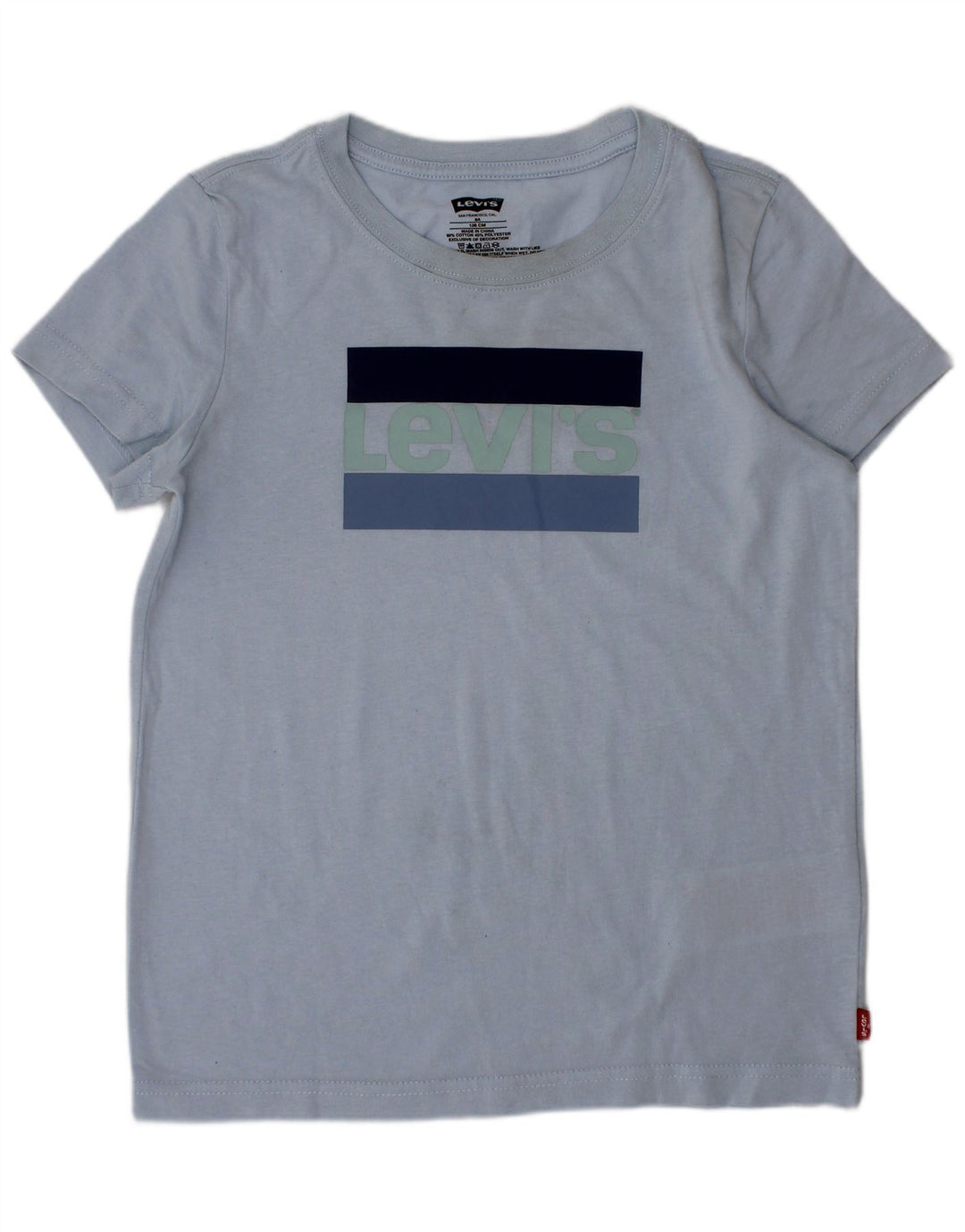 LEVI'S Boys Graphic T-Shirt Top 7-8 Years Blue Cotton