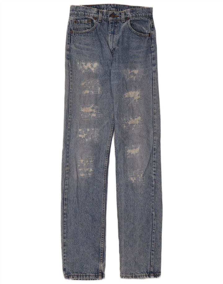 LEVI'S Womens Distressed Straight Jeans W30 L36 Blue Cotton