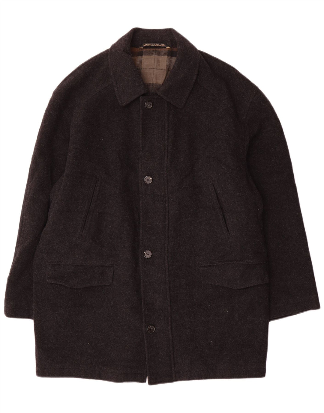 Marks & Spencer Manteau pour homme UK 40 Grande laine vierge grise
