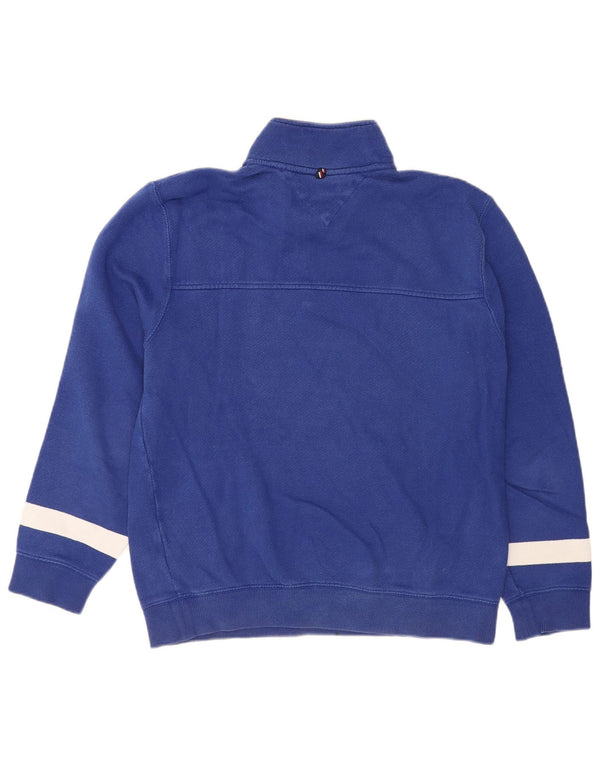 Tommy Hilfiger Herre Zip Neck Sweatshirt Jumper Medium Blue Bomuld