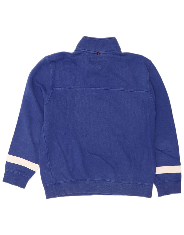 Tommy Hilfiger Mens Zip Neck Sweatshirt Jumper Medium Blue Cotton