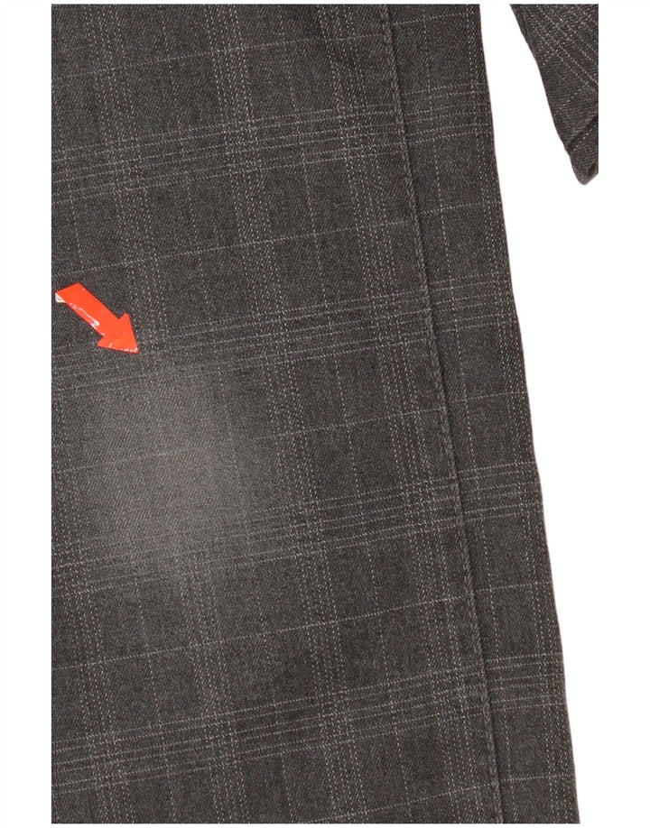 Gas Womens Slim Casual Trousers W28 L32 Grey Check Polyester