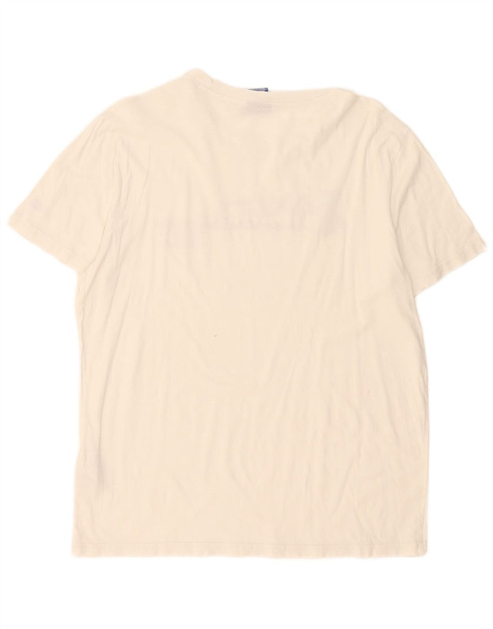 Champion Mens Graphic T-Shirt Top Large White Cotton