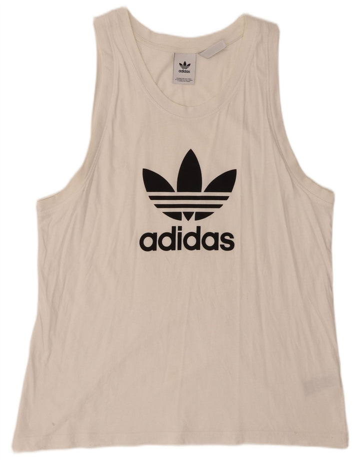 Adidas Débardeur Graphique Homme XL Coton Blanc