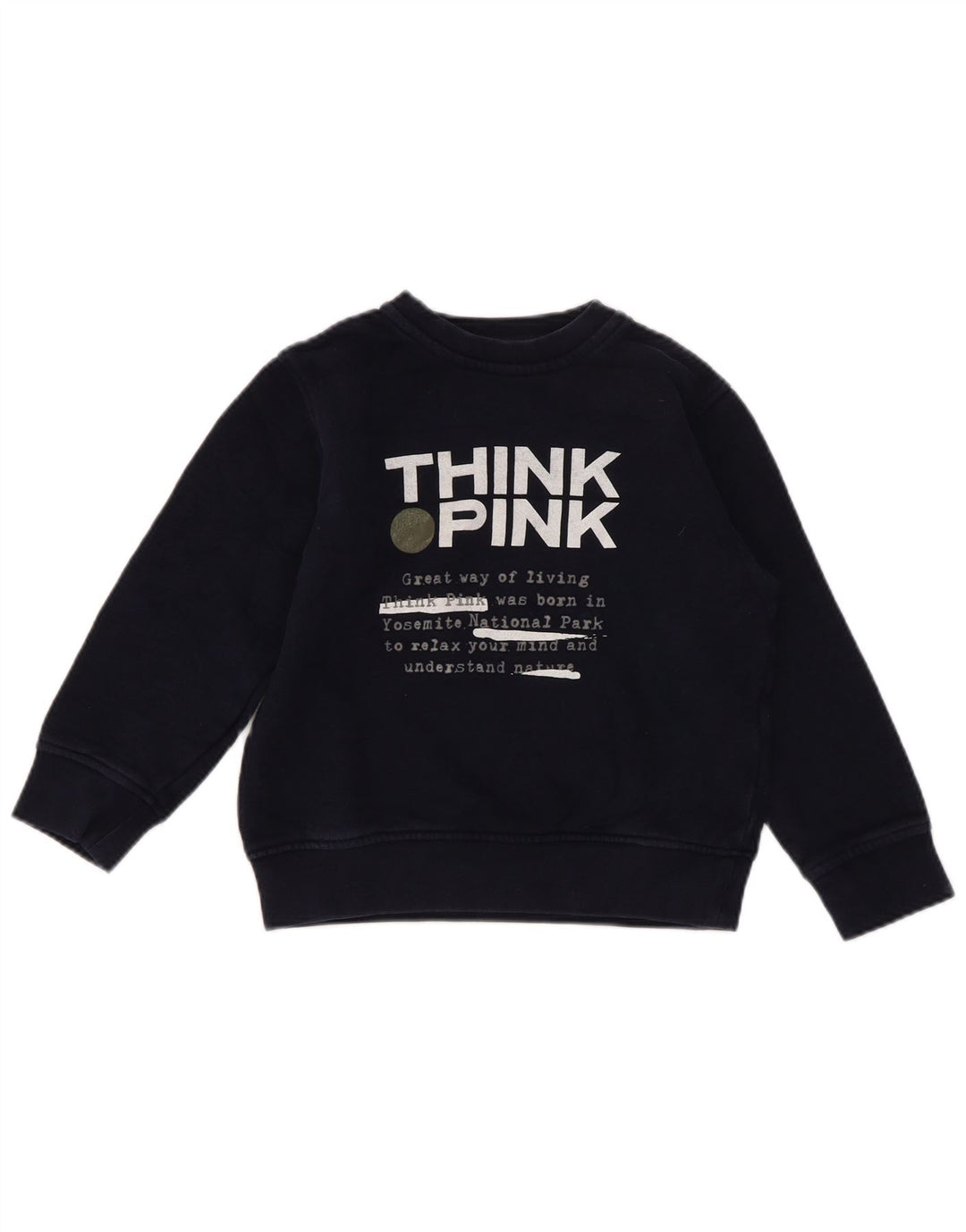 Tænk Pink Boys Grafisk Regular Fit Sweatshirt Jumper 4-5 år Navy Blue