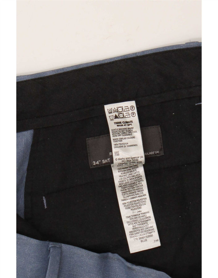 Pantaloni chino pentru bărbați Marks & Spencer, cu ajustare normală, L34 L29, poliester albastru
