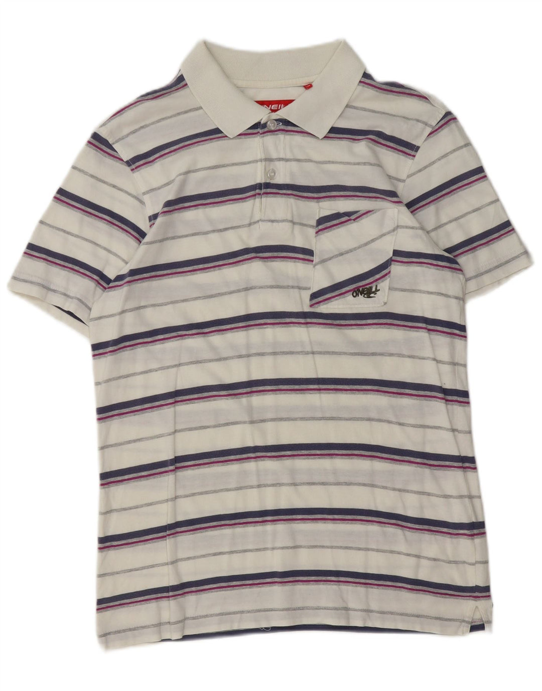 O'Neill herre poloshirt Medium hvid stribet bomuld